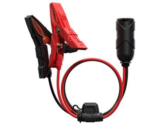 The 12V Adapter Plug with Battery Clamps connects directly to your battery with integrated battery clamps. Easily power your favorite 12-volt devices directly from your battery, like a tire inflator, vacuum, coffee maker, fan, cooler and more. It features