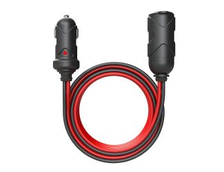 The NOCO 12-volt adapter plug socket extension cable extends the reach of your favorite 12-volt devices by an additional 12-feet. Features inline fused connection to prevent dangerous short circuits, water resistant cap to protect the 12-volt female socke