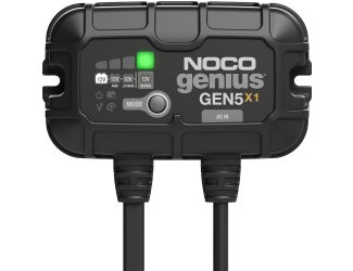 Meet the all-new GEN5X1. Similar to our GENM1, only better. It's 51% smaller and delivers 43% more power. It's one of the best performing onboard marine battery chargers we have ever made. A one-bank onboard battery charger rated at 5-amps for 12-volt bat