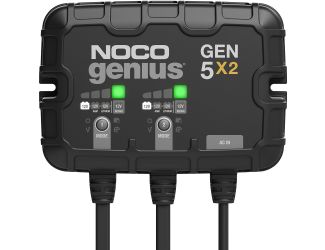 Meet the all-new GEN5X2. Similar to our GENM2, only better. It's 27% smaller and delivers 43% more power. It's one of the best performing onboard marine battery chargers we have ever made. A two-bank onboard battery charger rated at 10-amps (5-amps per ba