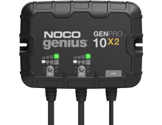 Meet the all-new GENPRO10X2. Similar to our GEN2, only better. It's 19% smaller and delivers 33% more power. It's one of the best performing onboard marine battery chargers we have ever made. A two-bank onboard battery charger rated at 20-amps (10-amps pe