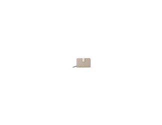 Designer french wallet with internal slip and zipper pocket organization. External hardware details and branding. Dimensions: 6x2x4 inches.