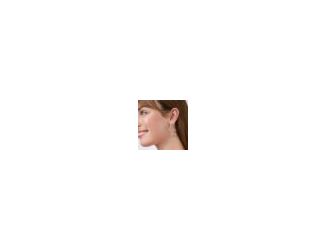A floral silhouette lends a playful spin to a slender hoop. Pure silver plate (tarnish-free). 1.8 inches (medium). Includes pure silver-plated earring backs. Post for pierced ears. Julie Vos hallmark.