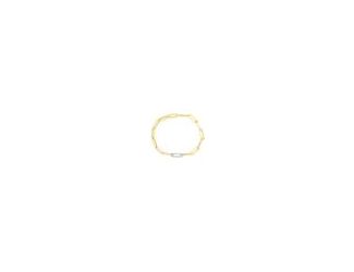 This diamond paperclip bracelet is a head-turner on its own or layered with favorites. Meticulously handcrafted in Italy the modern design is luxurious yet everyday. Paperclip detail set with 0.32twt round diamonds. Set set in rhodium-plated 14k yellow go