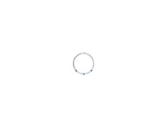 Elevate your daily wear with the brilliant Blue Topaz Station Bracelet. The bold sterling silver curb chain perfectly complements three dazzling 4mm genuine blue topaz gemstones. This 7.5" bracelet is secured with a lobster clasp.