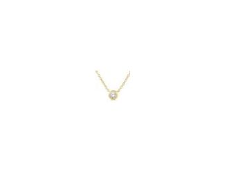 This diamond bezel necklace is a true timeless essential. Every woman needs a diamond necklace in her arsenal, and this one is yours. Crafted from 10k solid yellow gold, the 18" chain features a beautiful .10twt round cut diamond.