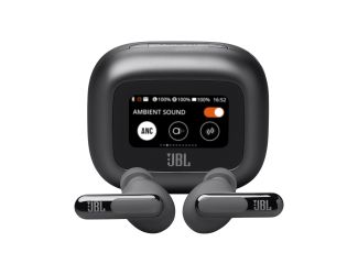 Hi-res audio wireless with JBL Signature Sound with 10mm dynamic drivers. JBL Signature Sound. JBL Spatial Sound. 1.45" Touchscreen display on case gives full control with app. True adaptive noise canceling. Customize ambient sound. Up to 12 hours of play