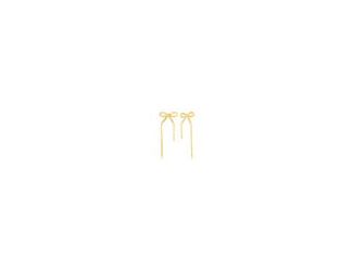 Sweet with a modern twist, these sterling silver with yellow gold overlay bow stud earrings feature delicate ribbon loops and slender chain drops for added movement and shine. Lightweight and playful, they bring feminine charm to any look-perfect for ever