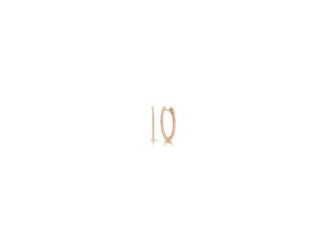 Adorn her with the timeless elegance of love embodied in these Diamond Hoop Earrings in 10K Rose Gold. Each delicate curve whispers secrets of affection, bedecked with 0.10ct of diamonds that sparkle like stars in the night sky.  As she wears these exquis