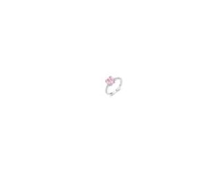PARIKHS Pink Square Clear Round Cubic Zircon Ring in Rhodium Plating over 925 Sterling Silver artfully produced with superior detail for brilliant finish. Perfect for Valentine's gift and wife.