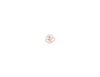 PARIKHS Cubic Zircon and Mother of Pearl Floral Ring in Rose Plating over 925 Sterling Silver expertly created with exceptional detail for timeless glow. Tailored to Christmas gifting and engagement.