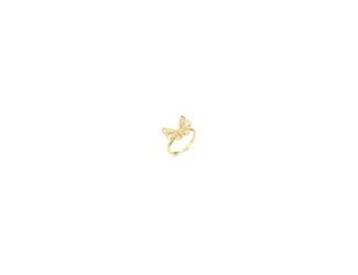 PARIKHS Cubic Zircon Butterfly Ring in Gold Plating over 925 Sterling Silver finely built with exceptional detail for enduring luster. Tailored to employee rewards and Valentine's gift. Holiday.
