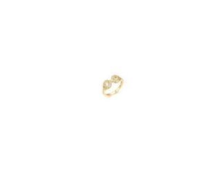 PARIKHS Cubic Zircon Oval and Horseshoe shaped Ring in Yellow Gold over 925 Sterling Silver designed using premium materials for a brilliant finish. A refined pick for holiday incentives and promise.