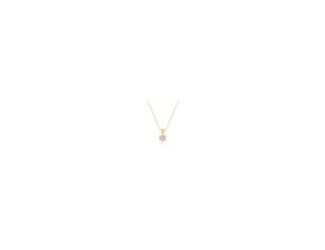 A beautiful 5mm white topaz is accentuated in this elegant, classic prong set pendant. The pendant dangles gracefully from a delicate 14k yellow gold vermeil (2.5 microns thick of 14k yellow on top of a sterling silver base) cable chain. Classic beauty fo