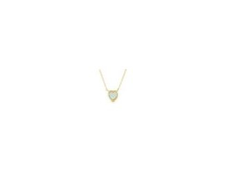 Elevate your everyday look with our exquisite 14k yellow gold vermeil necklace, showcasing a classic-cut heart shaped opal. This solitaire stationary necklace, designed to symbolize love and elegance, adds a timeless charm to your wardrobe. Perfect for th
