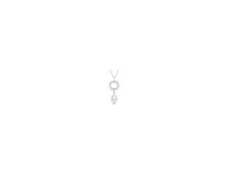 A pearl pendant necklace with a unique twist. Said to bring wisdom and knowledge, this handcrafted 9x8mm freshwater pearl charm lends your layers a distinctive finish. Sterling silver. The length of the necklace can be adjusted from 16" to 18". Style this