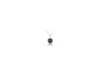 Genuine mystic topaz loves to dance in the light of life's best moments. Classic solitaire pendant necklace featuring a 6.5mm round mystic topaz set in lustrous sterling silver. Suspended from an 18" cable chain with a spring ring clasp.