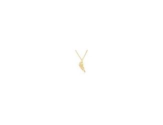 Uplift your spirit with our 14k yellow gold vermeil (14k yellow gold plated over solid sterling silver) angel wing pendant necklace suspended from an 18" cable chain secured with a lobster claw clasp. Chic and sophisticated, this necklace is great for lay
