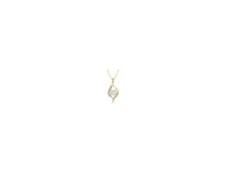 Show off your bling in this classic yet sophisticated diamond necklace. A timeless design that is perfect for a day at the office or a night out. Features one bright diamond in the middle surrounded by 14k yellow gold. Tinier accented diamonds are set in 