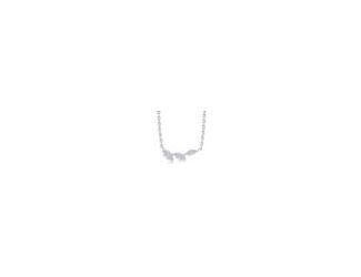 Elegant and eye-catching, this 14k white gold necklace features three graduated marquise-cut diamonds that flow gracefully together, symbolizing timeless beauty and harmony. With .16twt of radiant sparkle, the design's delicate arrangement creates a refin