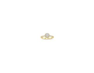 Fashioned in 14k yellow gold, this diamond cluster ring features a center array of shimmering round diamonds set in a circular-shaped frame. A halo frame of smaller round accent diamonds surrounds this center array along with the front edge in a sparkling