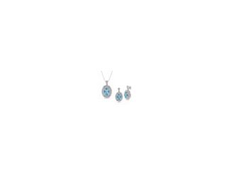 This charming, intricately carved blue topaz and diamond pendant necklace makes an elegant addition to any woman's jewelry collection. Intricately carved and beautifully decorated with .02twt round diamonds set in sterling silver. The center 8x6mm oval-cu