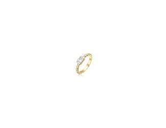 14K Gold Plated with Clear Cubic Zirconia Statement Ring. This beautiful ring makes a bold impression with its elegant 14K gold-plated statement ring. Featuring a dazzling baguette-shaped clear cubic zirconia in a sleek bezel setting, its designed to catc