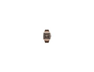 Built to command attention, Kenneth Cole New York's Arlington chronograph makes a bold statement with its square ion-plated rose gold case and industrial screwed topring. The gunmetal plating on the case, crown, and pushers amplifies its sleek, urban edge