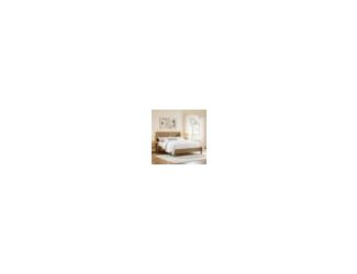 The Katia King Bed creates a cozy centerpiece for your bedroom. Its flat-panel headboard features caned inset panels that add natural texture and warmth to your space. This platform style bed doesn't require a box spring-simply add a standard 12-inch king
