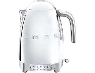 Smeg kitchen appliances offer retro Italian style from its founding in 1948. Press central button for a soft opening. Stainless steel filter built-in filters natural limescale. Super fast boiling supported by 3000W of power. 360-Degree swivel base with no
