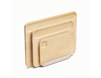 Versatile recessed grooves that work seamlessly with Caraways line of food storage to keep things tidy. Three board sizes that can handle anything you throw on them and more. Made with FSC-certified birch wood - no plastics no BPA no nonsense. Mineral oil