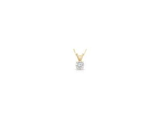 Wrap yourself in the luminous embrace of love with our 0.20ct Round Lab Grown Diamond Pendant, a delicate marvel suspended from a chain of resplendent 14K Yellow Gold. This pendant is not just an accessory; it is a whispered promise of enduring affection 