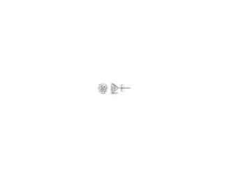 A stunning pair of 1.00ct Round lab grown diamond solitaire earrings set in elegant 4-prong martini settings, expertly crafted in 14K White gold. Featuring hand-set and matched round diamonds of EF color and VS clarity, these certified studs offer timeles