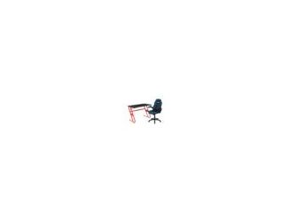 Made for gamers, this Red Gaming Desk and Blue/Black Racing Chair Set will get you on your way to leveling up. The spacious 51" by 23.75" desktop can easily hold up to 2 monitors. It has two grommets for cable management, a detachable cup holder, and a he