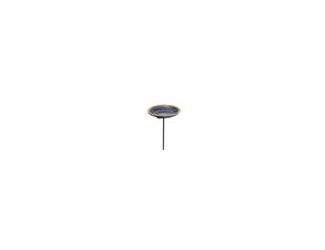 The Alcyon Radial Bird Bath is a made from durable and attractive porcelain stoneware designed to withstand outdoor exposure. The brilliant reflective glaze accentuates the concentric circle design. Mounted on a sturdy powder-coated steel post, it will lo