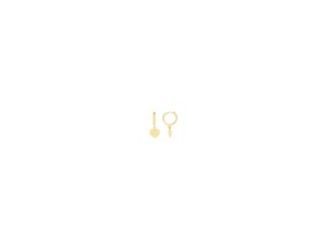 These lightweight earrings are the perfect way to make a statement without causing discomfort. They feature a 10mm baby hoop with a dangling puffy heart. 14kt Yellow Gold Mini Huggie Hoop Earrings with Heart Drop is perfect for everyday.