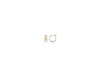 These two-tone earrings crafted from 14-karat gold bring polish to both day and evening looks. Snap-post closure. 14kt Yellow Gold & White Gold Two-Tone 10mm Double Open Hoop Earrings is perfect for everyday.