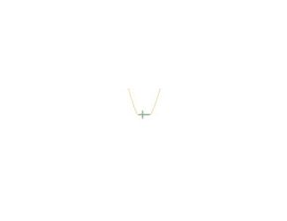 For a polished look, add a contemporary piece to your outfit. This sideways cross necklace with simulated turquoise lies on an adjustable chain. 14kt Yellow Gold Simulated Turquoise Sideways Cross Necklace is perfect for everyday.