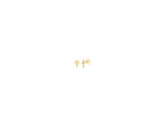 These simple 14K yellow gold studs will never go out of style. These studs are a piece that perfectly pairs with any outfit.  14kt Yellow Gold Bead Cross Stud Earrings is perfect for everyday.