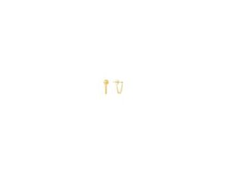 Cable-chain drops add visual intrigue to these polished stud earrings that are shaped from 14-karat gold. 14kt Yellow Gold Double Chain Front-to-Back Earrings is perfect for everyday.