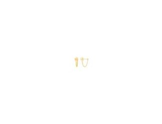 These curb chain earrings in solid 14k yellow gold brightens up your face, while adding a fun style to your ear stack. 14kt Yellow Gold Curb Chain Front-to-Back Earrings is perfect for everyday.