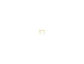 These diamond chain huggie earrings in solid 14k yellow gold and diamond brightens up your face, while adding a fun style to your ear stack.  14kt Yellow Gold 1/20tcw Diamond Chain Huggie Earrings is perfect for everyday.