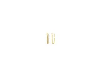 A funky spin on a classic chain earring. Pair with another or let them shine alone. 14kt Yellow Gold Front to Back Paper Clip + Rope Chain Earrings is perfect for everyday.