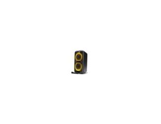 The rechargeable party speaker with sound-activated lights is a portable audio system designed to enhance your gatherings with dynamic audio and visual effects. Featuring incorporated LED lights that pulse and change colors in sync with the music, creatin