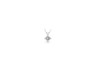 Princess cut Pendant with Free Italian chain in Rhodium Plating over 925 Sterling Silver 0.20ct, Color-IJ, Clarity-I1 I2