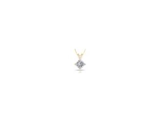 Princess cut Pendant with Free Italian chain in Yellow Plating over 925 Sterling Silver 0.20ct, Color-IJ, Clarity-I1 I2
