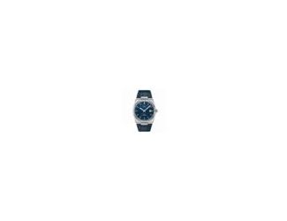 Men's watch with a 40mm Stainless steel case. The blue dial features a date window at the 3 o'clock position. Set on a blue rubber strap. Powered by a Swiss Quartz movement.