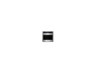 This 30" 4.8 cu ft electric wall oven provides space-saving cooking flexibility. A blue enamel oven interior offers high temperature resistance and has a true convection fan for even heating and baking results. Select cooking modes including Bake, Roast, 