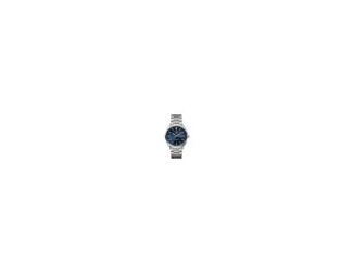 The TAG Heuer Carrera Day-Date perfectly balances timeless elegance with modern precision. The 41mm stainless steel case frames a striking blue sunray-brushed dial with rhodium-plated hands and markers, plus a day and date display. The watch is secured by