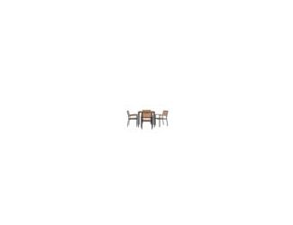 Gain more outdoor dining time at your home or business with this 5 piece 36" square faux teak table and 4 side chairs set. Patrons love to dine al fresco and this all-weather dining set won't disappoint. The trending natural colored synthetic faux teak sl